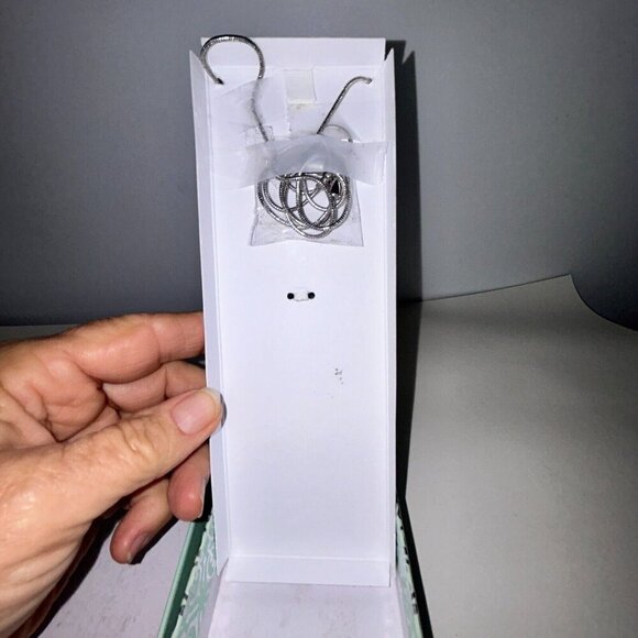 Scroll And Vine Silver Extra Long Pendant Reversible Necklace NIB 38" NOTE - Picture 5 of 9